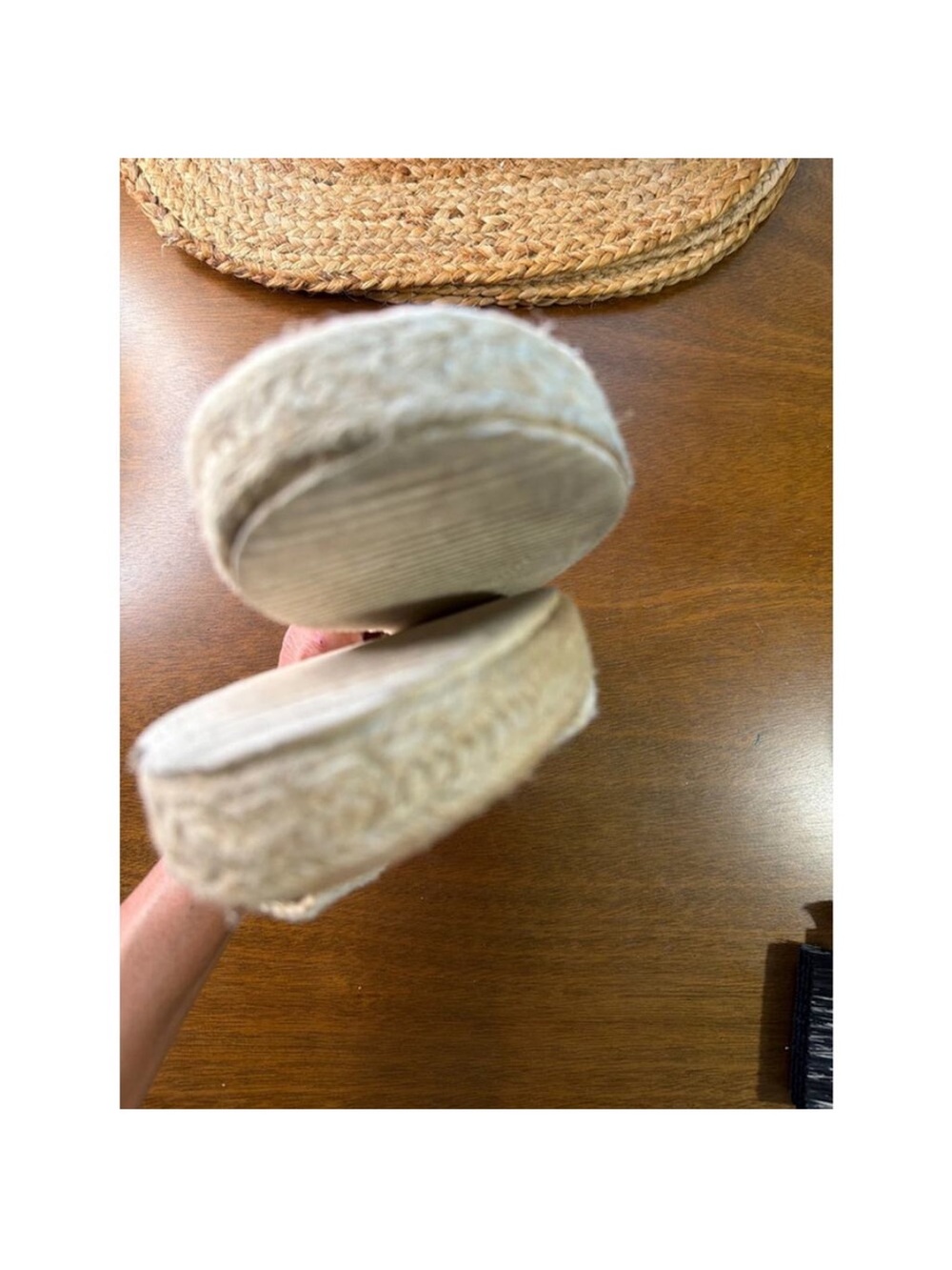 Woven Neutral Slide Mules in Beige Size 9.5 - Picture 8 of 10